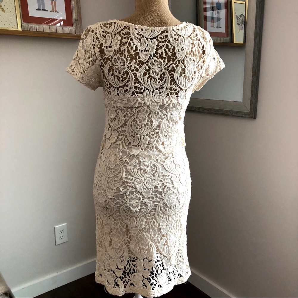 Lauren Conrad Ivory Cream Floral Lace Cotton Dress - Picture 8 of 10